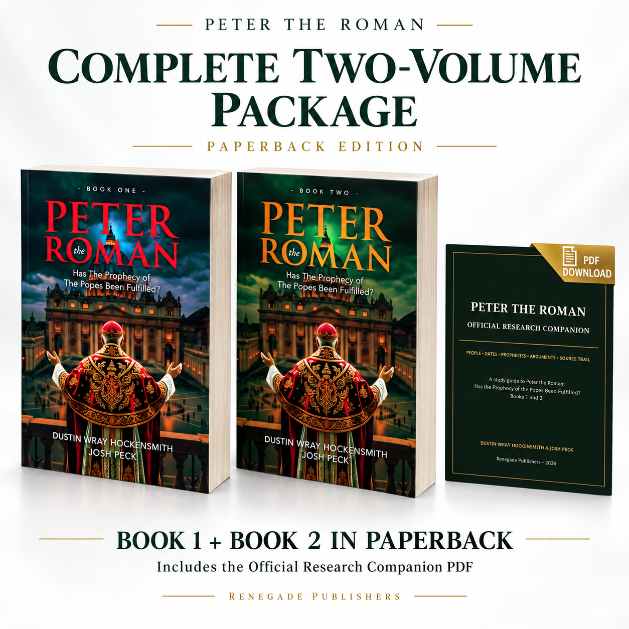 Peter the Roman Complete Two-Volume Package: both paperback books and the Official Research Companion PDF.