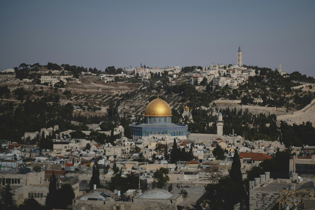 Jerusalem skyline with the Dome of the Rock on the Temple Mount
